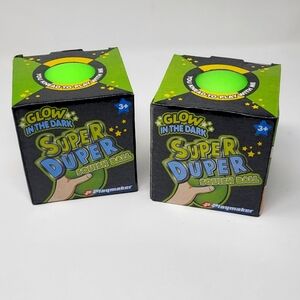 Stress Ball Glow In The Dark Super Squishy One Set of 2 - New In Boxes